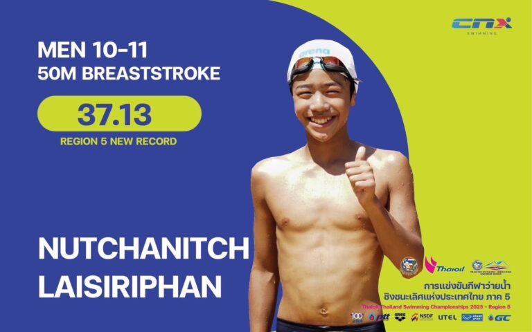 Nutchanitch Laisiriphan (Tawa), Grade 6I for participating ThaiOil Thailand Swimming Championships 2023, Region 5