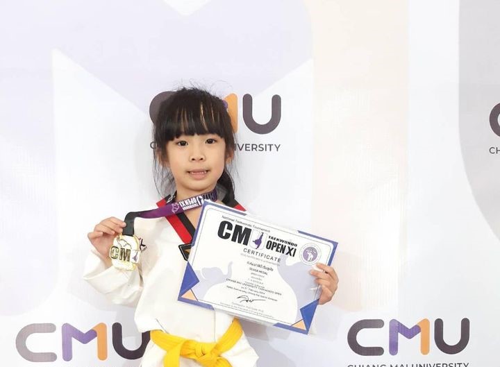 Congratulate Miss Malinee Tansuhat (Nong Mali) K.3 IC for participating in the 11th Chiang Mai University Open Taekwondo Competition