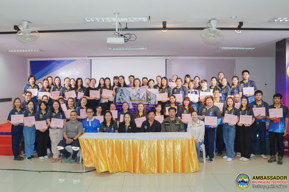 Ambassador Bilingual School (ABS) by the Building and Safety Department organized training for teachers and staffs by Ms. Sriprae Thanakwang, school director, chairman of training session and a team from the Disaster Relief Division, Chiang Mai