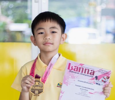 Congratulate Thakrit Chaiboonruang (Nong Future) K. 3 Red Participated in the 2024 Lanna Taekwondo Northern Championship.