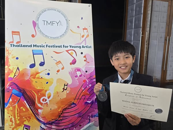 Congratulations to Mr. Wayha Aurpunviriyakun (Orca2) G.6 A participated in the piano competition Thailand Music Festival for Young Artist (TMFYA) 2025