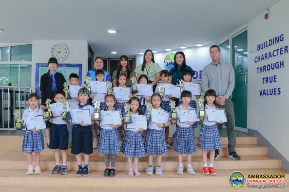 Congratulate the student groups who received certificates of merit in the following Participation in the drama performance : Hosting (Master of Ceremonies), Slogan Writing contest, Poem Writing contest in celebration of the 2025 Language and Culture Week.