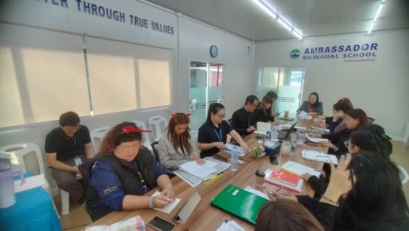 Ambassador Bilingual School (ABS), led by Ms. Sriphae Thanakhwang, the Director, together with the administrative team, teachers, and staff, held a preparatory meeting for the External Quality Assessment 1/2026 for the fiscal year 2026.