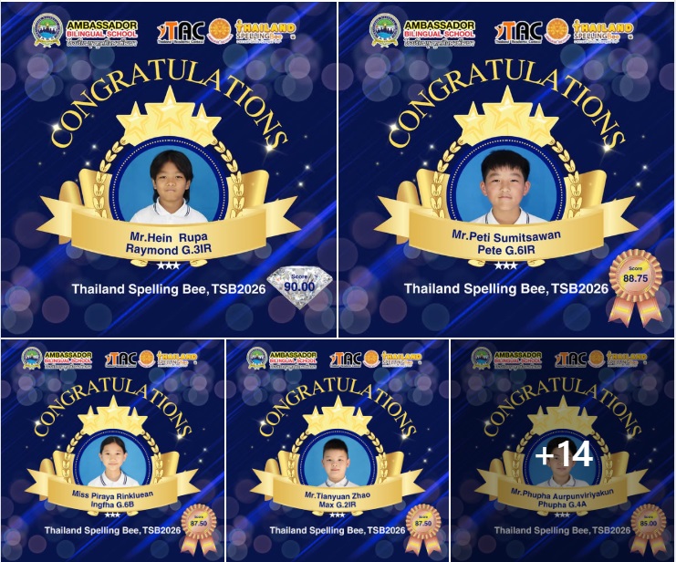 Congratulations to our ABS students on your achievements in Spelling Bee Thailand 2026!